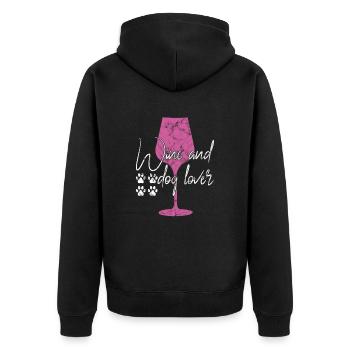 Amateurs de vin et de chiens - Veste à capuche bio Premium Unisexe - noir - Dos - Nico (187cm)