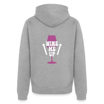 funny wine saying - Unisex Premium Organic Zip Hoodie - heather grey - Back - Nico (187cm)