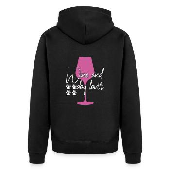 Amateurs de vin et de chiens - Veste à capuche bio Premium Unisexe - noir - Dos - Nico (187cm)