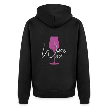 funny wine saying - Unisex Premium Organic Zip Hoodie - black - Back - Nico (187cm)