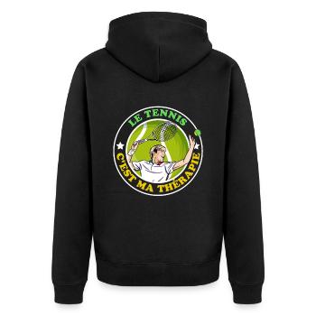 Le Tennis C'est ma Thérapie - Veste à capuche bio Premium Unisexe - noir - Dos - Nico (187cm)