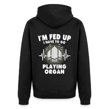 Kirchenorganist Organist - Unisex Premium Bio Zip Hoodie - Schwarz - Hinten - Nico (187cm)
