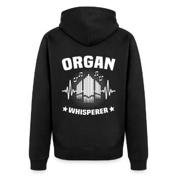 Organist Kirchenorganist - Unisex Premium Bio Zip Hoodie - Schwarz - Hinten - Nico (187cm)