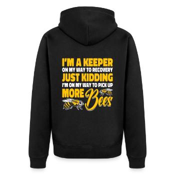 beekeeper beekeeper bees honey bee beekeeping - Unisex Premium Organic Zip Hoodie - black - Back - Nico (187cm)