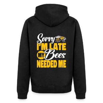 beekeeper beekeeper bees honey bee beekeeping - Unisex Premium Organic Zip Hoodie - black - Back - Nico (187cm)