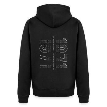 Finest Vintage 1971 Geburtsjahr 1971 Geburtstag - Unisex Premium Bio Zip Hoodie - Schwarz - Hinten - Nico (187cm)