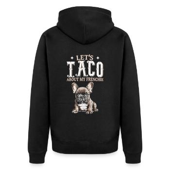 Let’s Taco à propos de mon Frenchie - Veste à capuche bio Premium Unisexe - noir - Dos - Nico (187cm)
