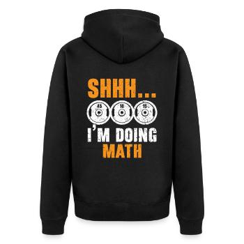 Chut je fais math trainer haltérophilie fitness - Veste à capuche bio Premium Unisexe - noir - Dos - Nico (187cm)