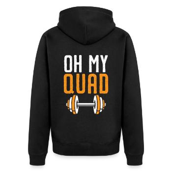 Oh mon quad trainer gym d’haltérophilie fi - Veste à capuche bio Premium Unisexe - noir - Dos - Nico (187cm)