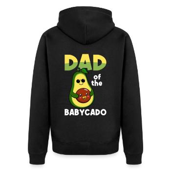 Papa Von Babycado Guacamole Avocado-liebhaber - Unisex Premium Bio Zip Hoodie - Schwarz - Hinten - Nico (187cm)