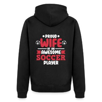 Épouse d’un joueur de football Expert Sport - Veste à capuche bio Premium Unisexe - noir - Dos - Nico (187cm)
