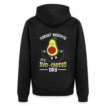 Avocardio Day Guacamole avocats amateurs - Veste à capuche bio Premium Unisexe - noir - Dos - Nico (187cm)