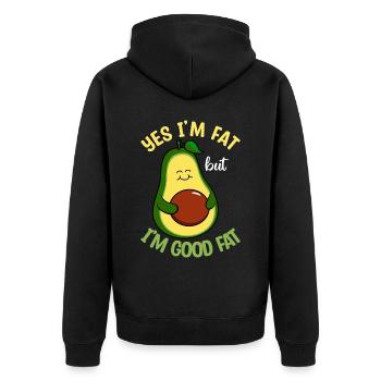 I am a good - Unisex Premium Organic Zip Hoodie - black - Back - Nico (187cm)