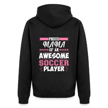 Mama Of Awesome Football Player Sports - Veste à capuche bio Premium Unisexe - noir - Dos - Nico (187cm)