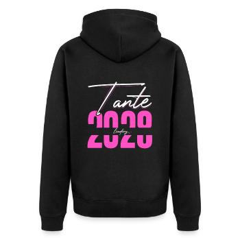 Tante Loading 2028 Babyankündigung Geburt Schwange - Unisex Premium Bio Zip Hoodie - Schwarz - Hinten - Nico (187cm)