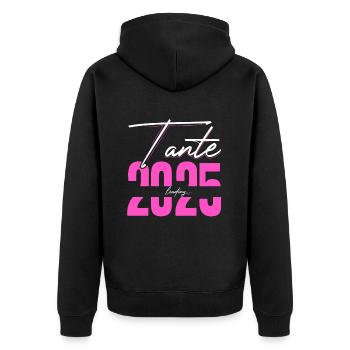 Tante Loading 2025 Babyankündigung Geburt Beste Ta - Unisex Premium Bio Zip Hoodie - Schwarz - Hinten - Nico (187cm)