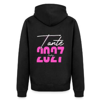 Tante Loading 2027 Babyankündigung Geburt Babygesc - Unisex Premium Bio Zip Hoodie - Schwarz - Hinten - Nico (187cm)