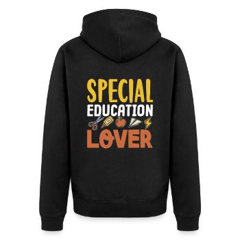 Special Education Lovers Special Education Teachers - Unisex Premium Organic Zip Hoodie - black - Back - Nico (187cm)