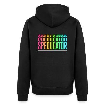 Speducator Special Education Teacher Special Education - Unisex Premium Organic Zip Hoodie - black - Back - Nico (187cm)