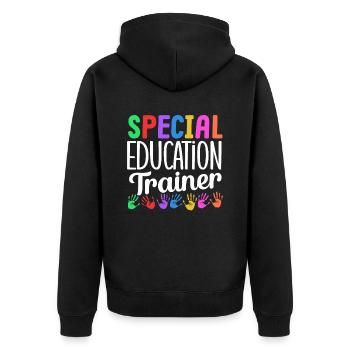 Special Education Trainer Special Education Teacher - Unisex Premium Organic Zip Hoodie - black - Back - Nico (187cm)