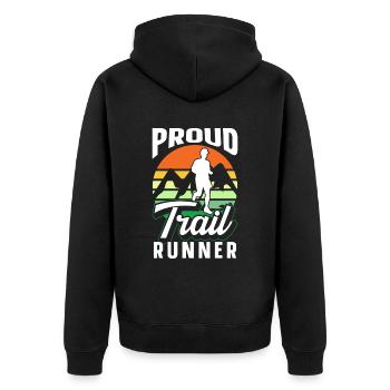Proud Trail Runner Running Trail Running Race - Veste à capuche bio Premium Unisexe - noir - Dos - Nico (187cm)