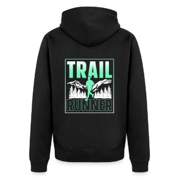 Course de trail Course Course en sentier - Veste à capuche bio Premium Unisexe - noir - Dos - Nico (187cm)