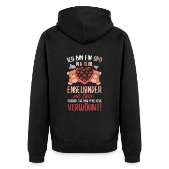 Cooles Opa Großvater Enkel Spruch Motiv - Unisex Premium Bio Zip Hoodie - Schwarz - Hinten - Nico (187cm)
