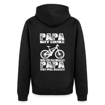 Ebike - Unisex Premium Bio Zip Hoodie - Schwarz - Hinten - Nico (187cm)