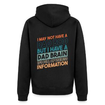 J’ai un cerveau de père - Veste à capuche bio Premium Unisexe - noir - Dos - Nico (187cm)