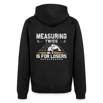 Flooring carpet installers - Unisex Premium Organic Zip Hoodie - black - Back - Nico (187cm)