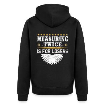 Flooring carpet installers - Unisex Premium Organic Zip Hoodie - black - Back - Nico (187cm)