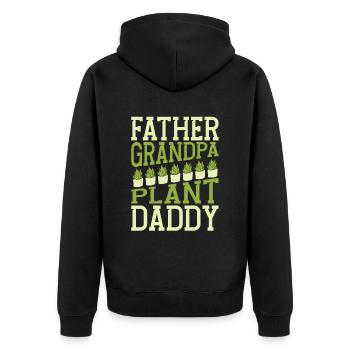 Hobbygärtner Garten Papa Gärtnerischer Opa - Unisex Premium Bio Zip Hoodie - Schwarz - Hinten - Nico (187cm)