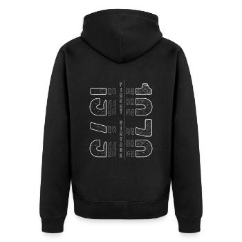 Finest Vintage 1979 Geburtsjahr 1979 Geburtstag - Unisex Premium Bio Zip Hoodie - Schwarz - Hinten - Nico (187cm)