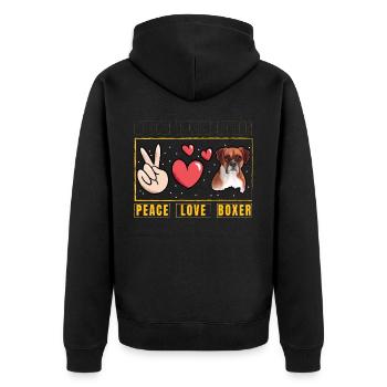 Peace Love Boxer - Veste à capuche bio Premium Unisexe - noir - Dos - Nico (187cm)