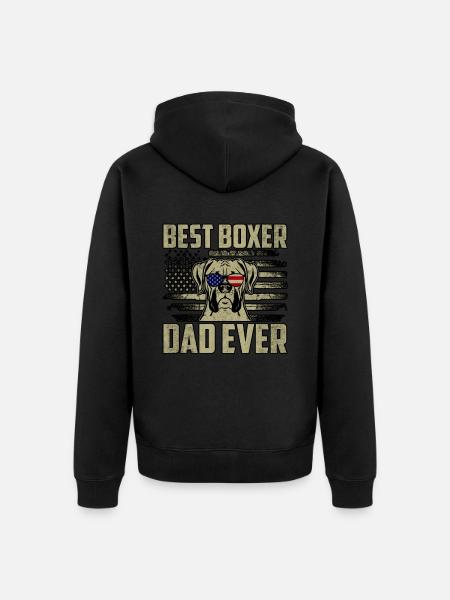 Best Boxer Dad Ever - Unisex Premium Organic Zip Hoodie - black