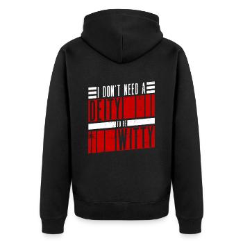 Atheist Atheismus Anti Kirche Anti Religion - Unisex Premium Bio Zip Hoodie - Schwarz - Hinten - Nico (187cm)