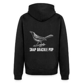 Amsel Snap Grackle Pop Design für Vogelbeobachter - Unisex Premium Bio Zip Hoodie - Schwarz - Hinten - Nico (187cm)
