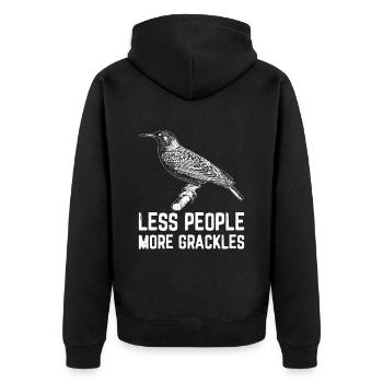 Blackbird Grackle Bird Design pour les ornithologues amateurs - Veste à capuche bio Premium Unisexe - noir - Dos - Nico (187cm)