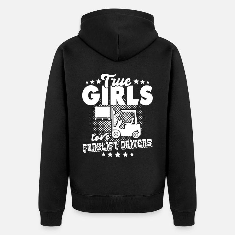 Staplerfahrer Gabelstapler - Unisex Premium Bio Zip Hoodie - Schwarz