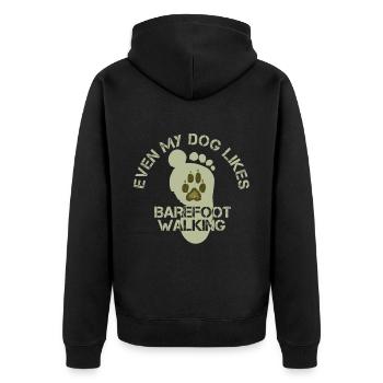 Even my dog likes barefoot walking - Unisex Premium Organic Zip Hoodie - black - Back - Nico (187cm)