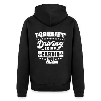 Forklift driver Forklift - Unisex Premium Organic Zip Hoodie - black - Back - Nico (187cm)