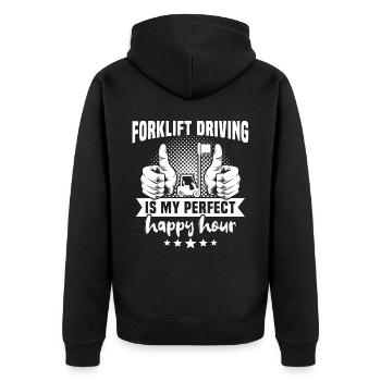 Forklift driver Forklift - Unisex Premium Organic Zip Hoodie - black - Back - Nico (187cm)