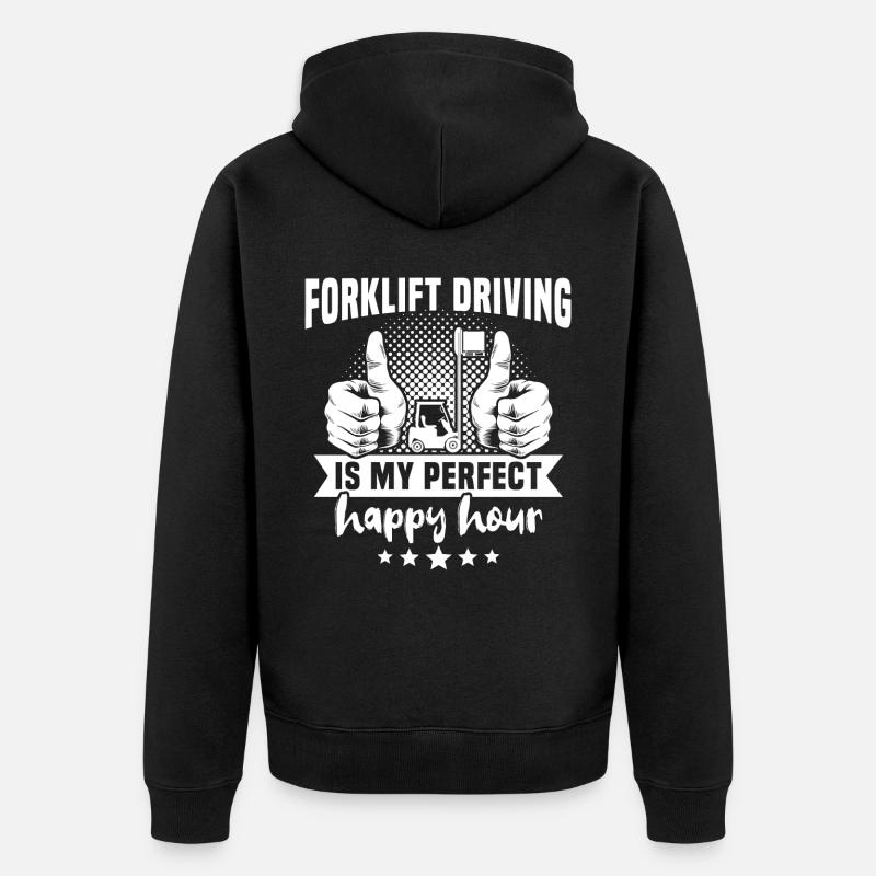 Staplerfahrer Gabelstapler - Unisex Premium Bio Zip Hoodie - Schwarz