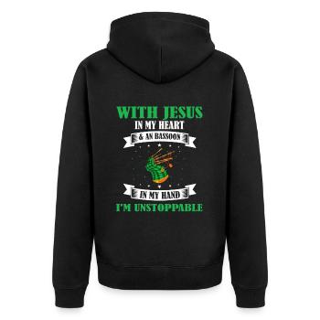 Bagpipes for pipers and Scots - Unisex Premium Organic Zip Hoodie - black - Back - Nico (187cm)