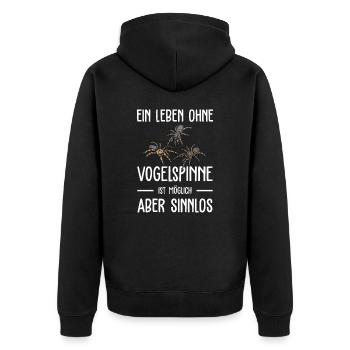 Vogelspinne I Tarantula Terrarium Motiv für - Unisex Premium Bio Zip Hoodie - Schwarz - Hinten - Nico (187cm)
