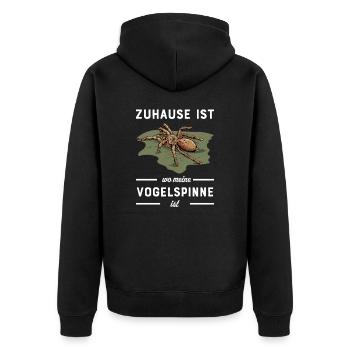 Vogelspinne I Tarantula Terrarium Motiv für - Unisex Premium Bio Zip Hoodie - Schwarz - Hinten - Nico (187cm)