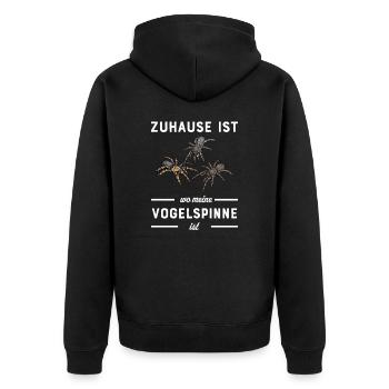 Vogelspinne I Tarantula Terrarium Motiv für - Unisex Premium Bio Zip Hoodie - Schwarz - Hinten - Nico (187cm)