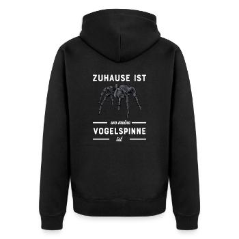 Vogelspinne I Tarantula Terrarium Motiv für - Unisex Premium Bio Zip Hoodie - Schwarz - Hinten - Nico (187cm)