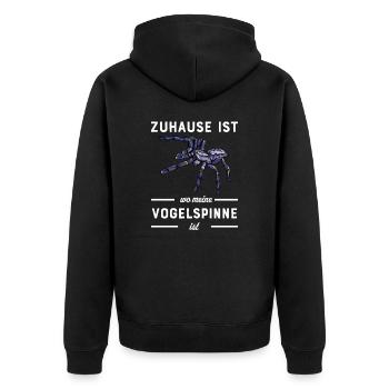 Vogelspinne I Tarantula Terrarium Motiv für - Unisex Premium Bio Zip Hoodie - Schwarz - Hinten - Nico (187cm)