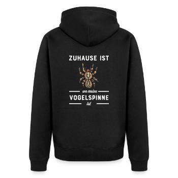 Vogelspinne I Tarantula Terrarium Motiv für - Unisex Premium Bio Zip Hoodie - Schwarz - Hinten - Nico (187cm)